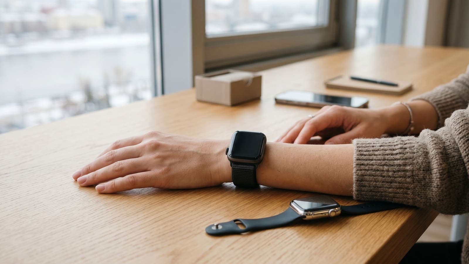 Apple Watch на руке для статьи о выборе часов в Красноярске