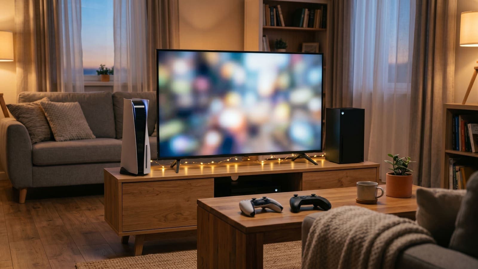 Домашняя игровая зона с PlayStation и Xbox