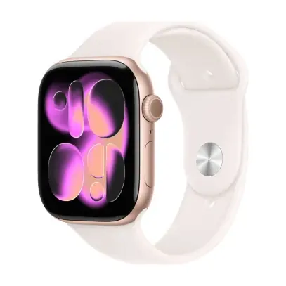 Apple Watch Series 11, 46 мм корпус из алюминия цвета «Rose Gold», ремешок Sport Band размера M/L цвета «Light Blush»