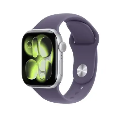 Apple Watch Series 11, 42 мм корпус из алюминия цвета «Silver», ремешок Sport Band размера M/L цвета «Purple Fog»
