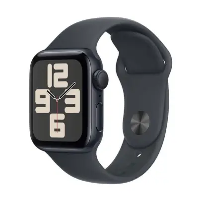 Apple Watch SE (2024), 44 мм корпус из алюминия цвета «Midnight», ремешок Sport Band размера S/M цвета «Midnight»