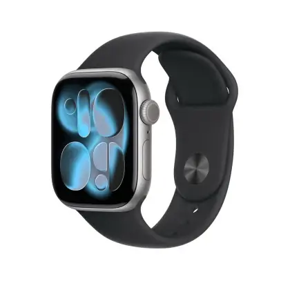 Apple Watch Series 11, 42 мм корпус из алюминия цвета «Space Gray», ремешок Sport Band размера M/L цвета «Black»
