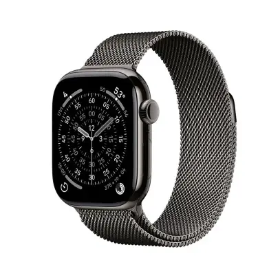 Apple Watch Series 11, 42 мм корпус из титана цвета «Slate», ремешок Milanese Loop цвета «Slate»