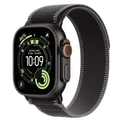 Apple Watch Ultra 3 (2025), 49 мм корпус из титана цвета «Black», ремешок Trail Loop размера M/L цвета «Black/Charcoal»